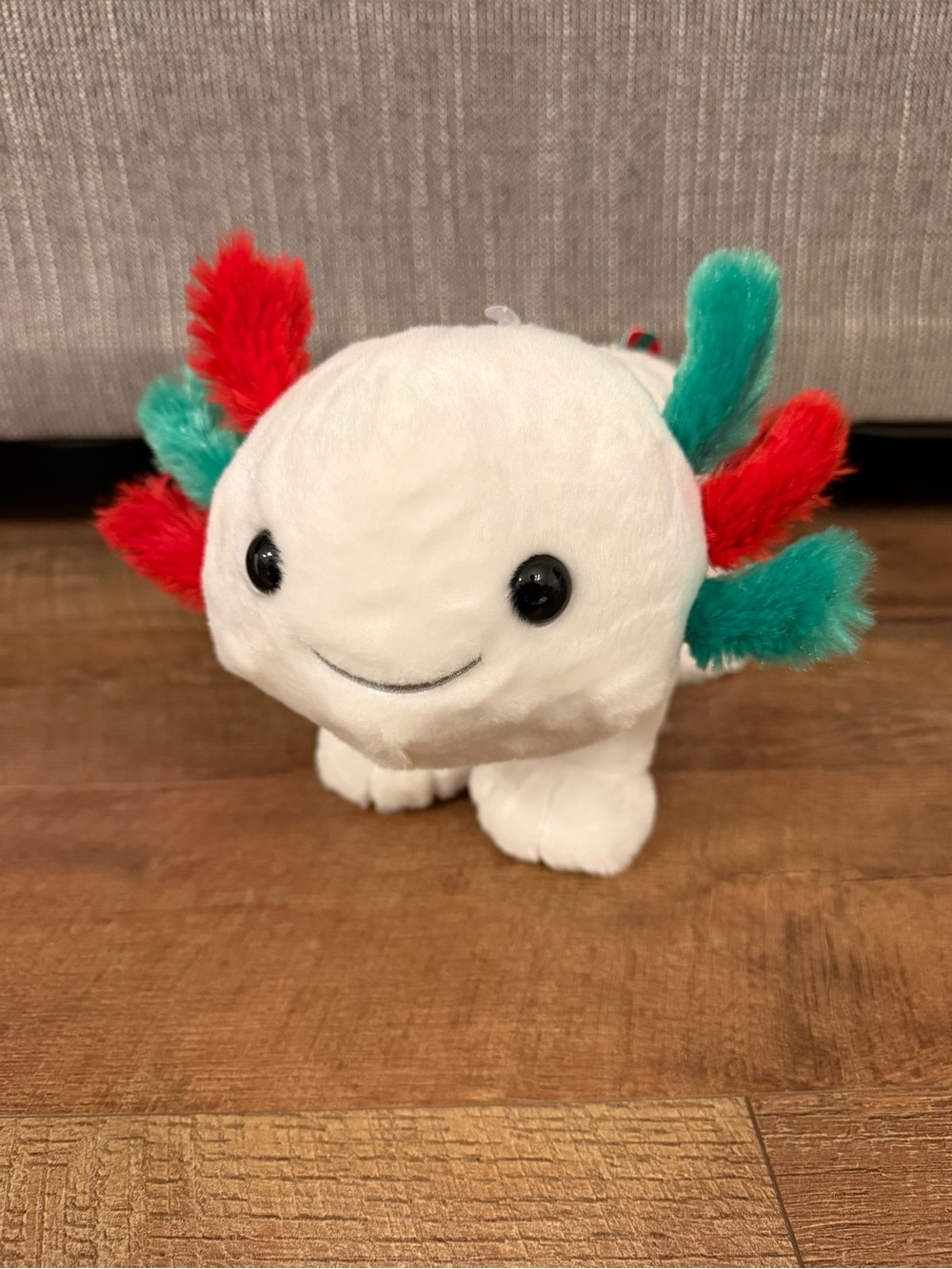 Build A Bear Festive Fun Axolotl Red White Green Stuffed Plush 2023 BABW